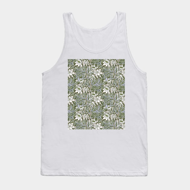 William Morris Tulip and Willow Pattern on Pale Green Tank Top by tiokvadrat